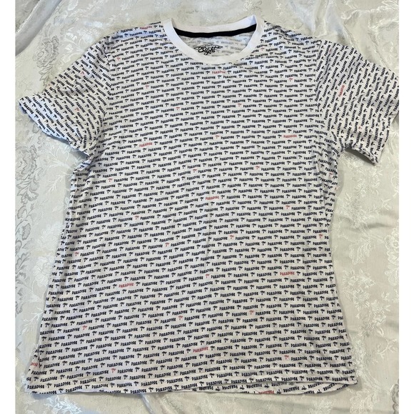 Paradise Short Sleeve Shirt white, black and pink EUC Size XL - Picture 1 of 6